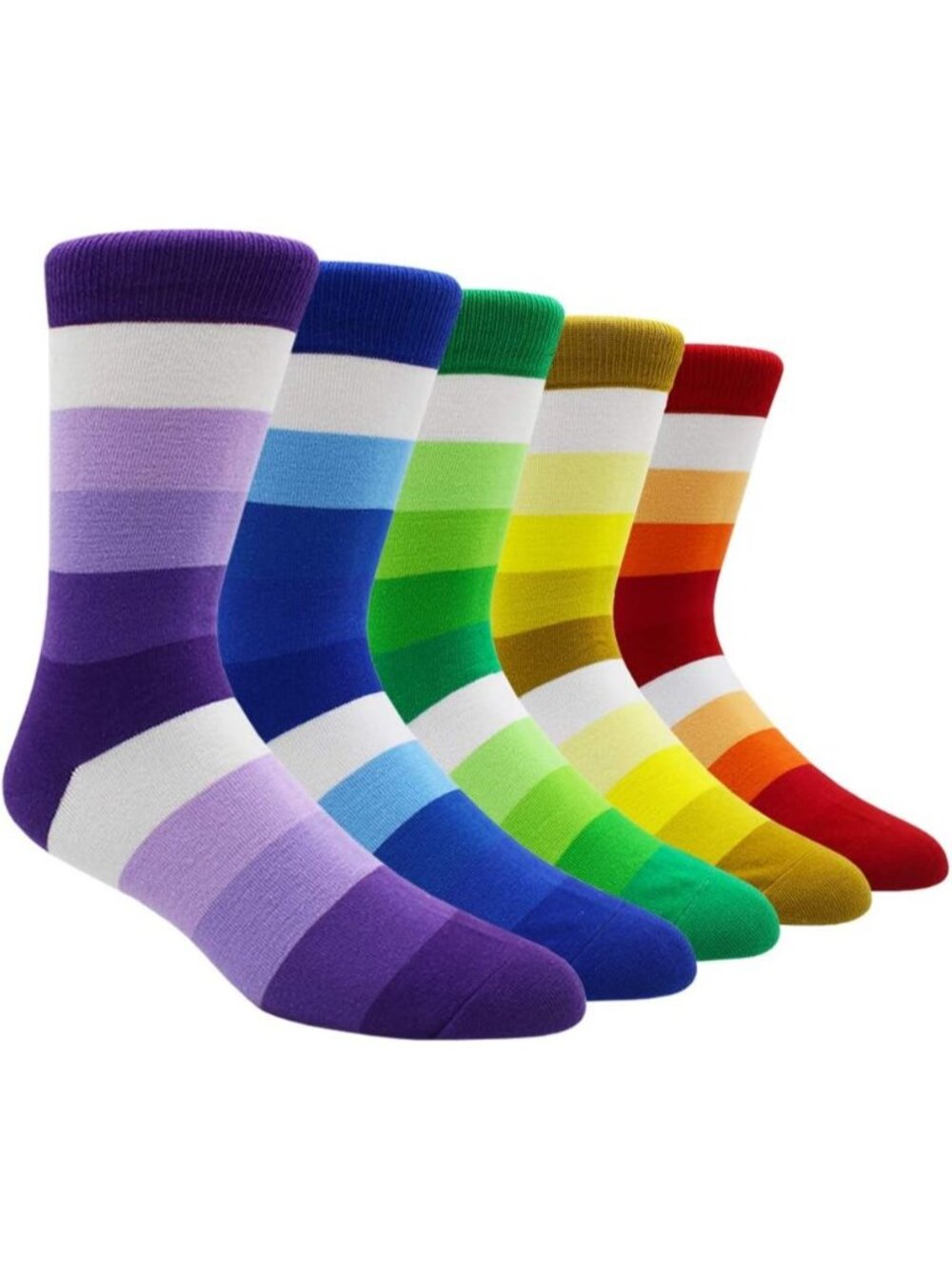 🧦Men's 14 Colorful Striped 6 Pairs Dress Socks Pattern Funny Casual Socks Pack